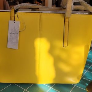 Bostanten Gold Genuine Leather Tote Bag Shoulder Imported